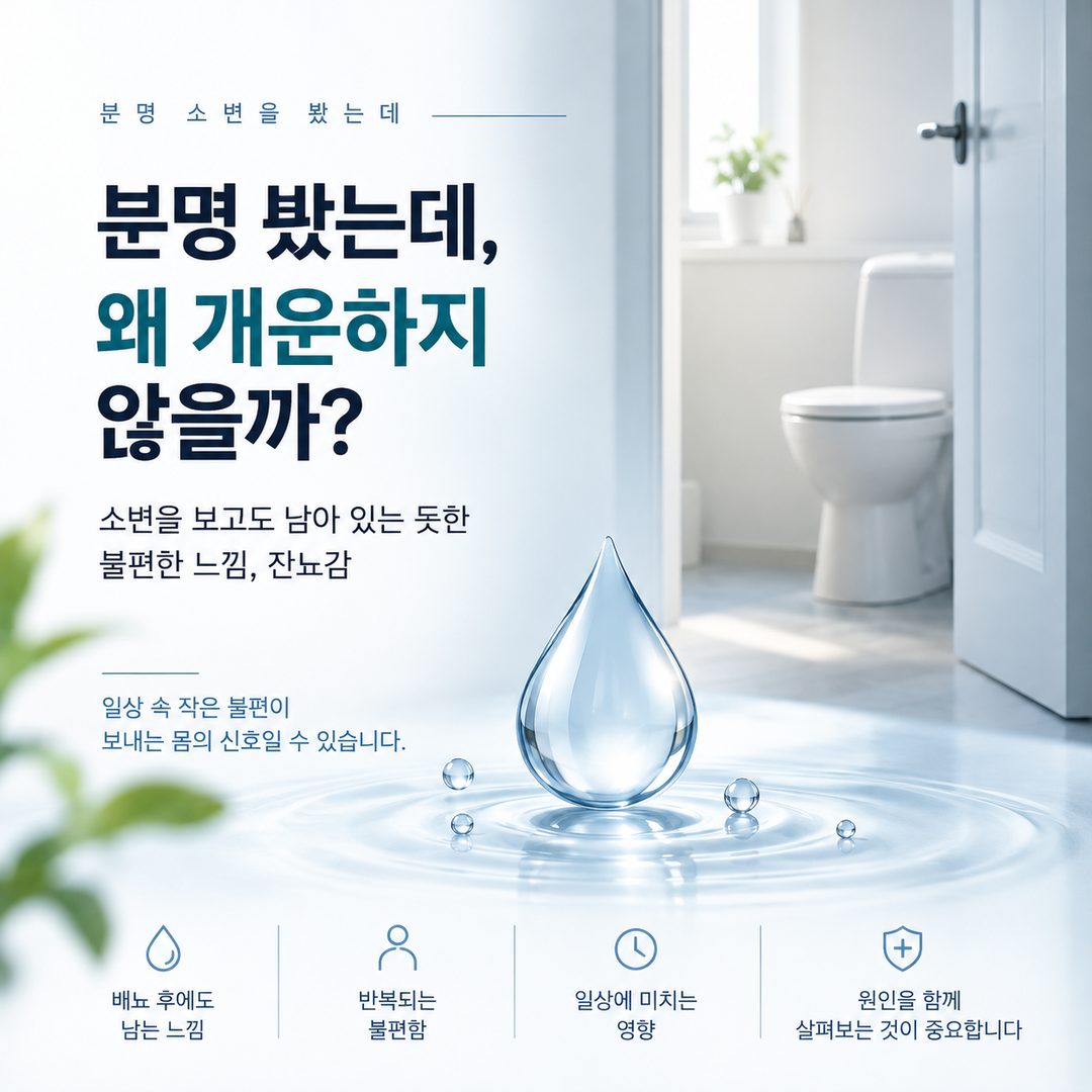 잔뇨감, 분명 소변을 봤는데 왜 아직 남아 있는 느낌이 들까 썸네일