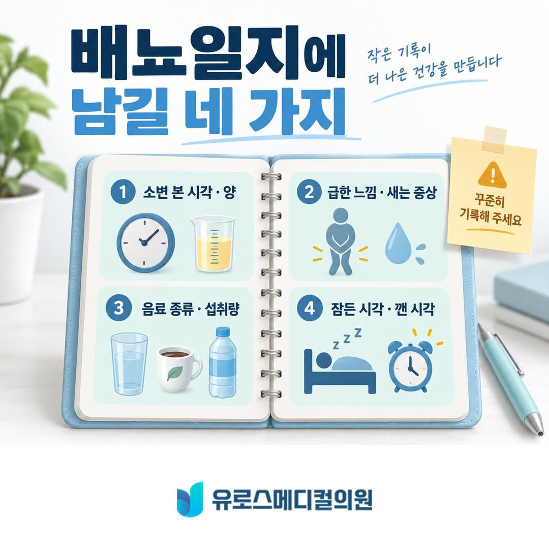 배뇨일지는 무엇을 적으면 될까요?