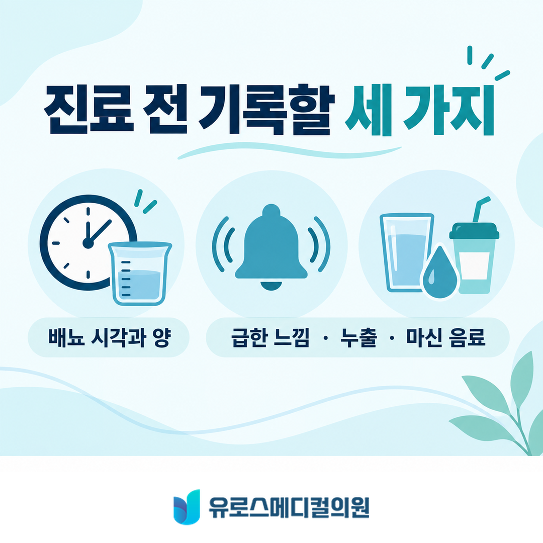 진료 전 기록할 배뇨 정보